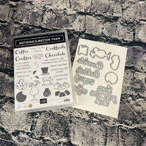 Stampin Up NOTHING’S BETTER THAN Stamps & LOVE YOU MORE THAN Dies Set Coffee Cup